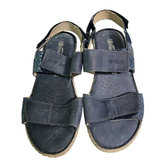 Florance Made In Italy Blue Leather Glitter Detail Strappy Sandals Size 6 - Picture 4 of 10